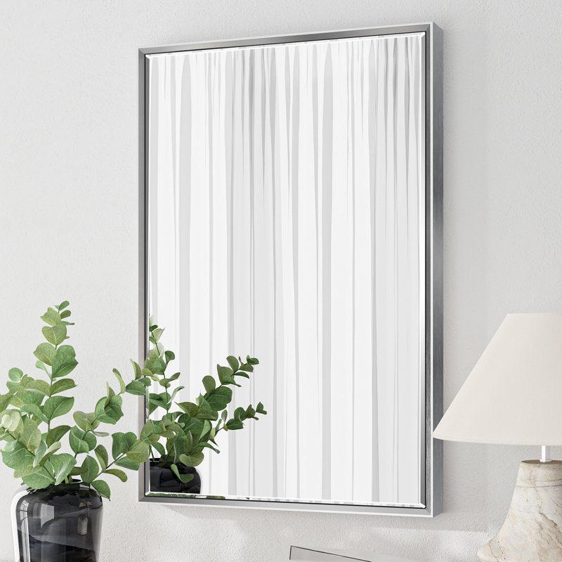 Miroir de salle de bain mural Lohoski, Argent, 36 po x 24 po