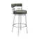 Deherrera Modern Swivel Counter or Bar Stool with Open Low Back and Footrest in Metal and Faux Leather