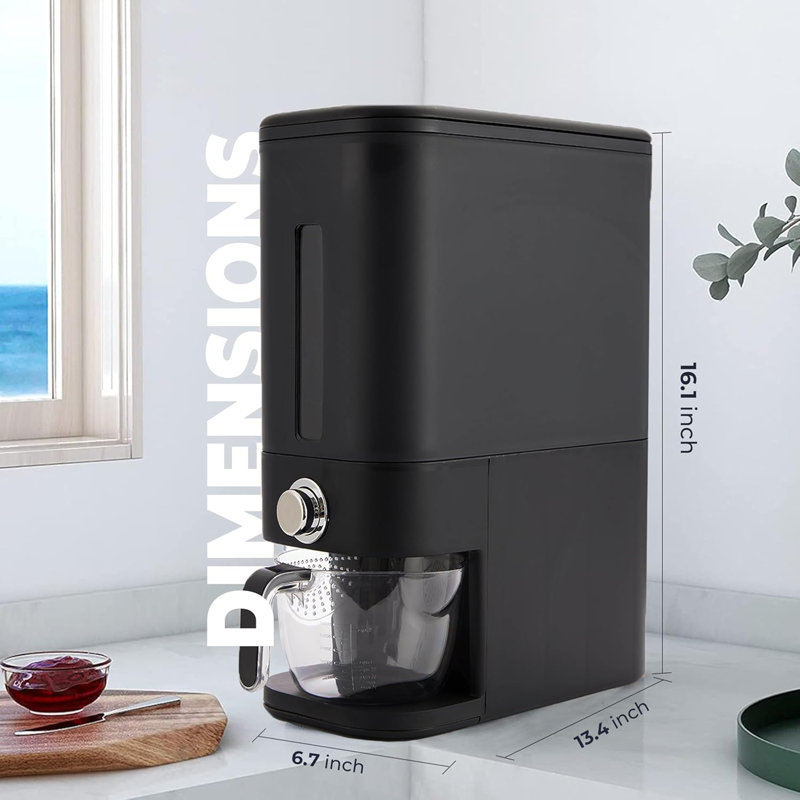 Rice Dispenser 25 lbs I Rice Storage Container 25 lbs with Sponge