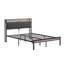 Metal Platm Bed Frame With Upholstedry Storage Function Headboard And USB LINER And Footboard Large Under Bed Frame Storageeasy Assemble-1487294530