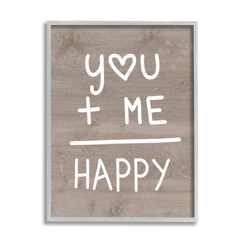 «You + Me = Happy Equation Romance» par Lil 'Rue - impression, H 14 po x l 11 po x P 1,5 po, Estampe numérique Farmhouse