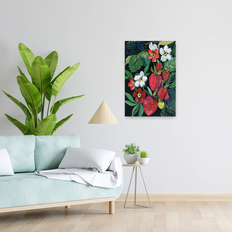 Art contemporain, plante fruitière, H 24 po x l 16 po