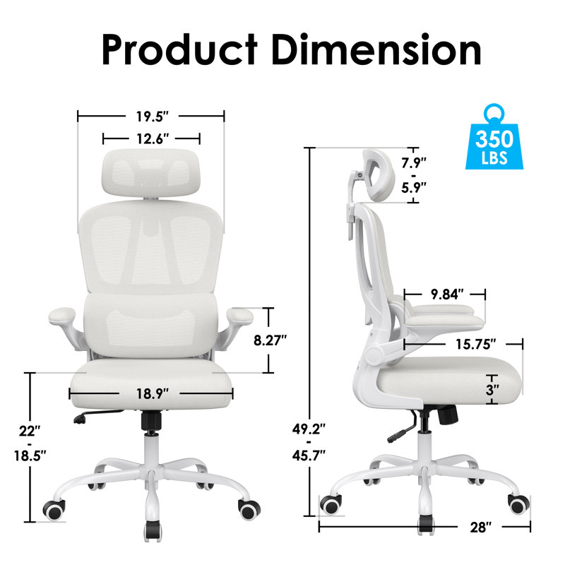 Ergonomic Office Chair, Desk Chair with Headrest and Lumbar Support, High Back Swivel Home Office Chair with Headrest for Home Office Bedroom, Gifts