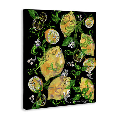 Toile citrons et feuilles d'acanthe, design par Susan Lugar