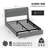 Upholstered LED Bed Frame With Storage Headboard Charging Station 2 Drawers Gray-1968671387