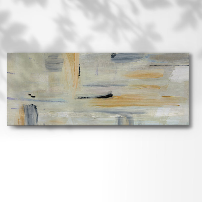Gris sur fond noir sur toile, H 12 po x l 30 po x P 1,5 po