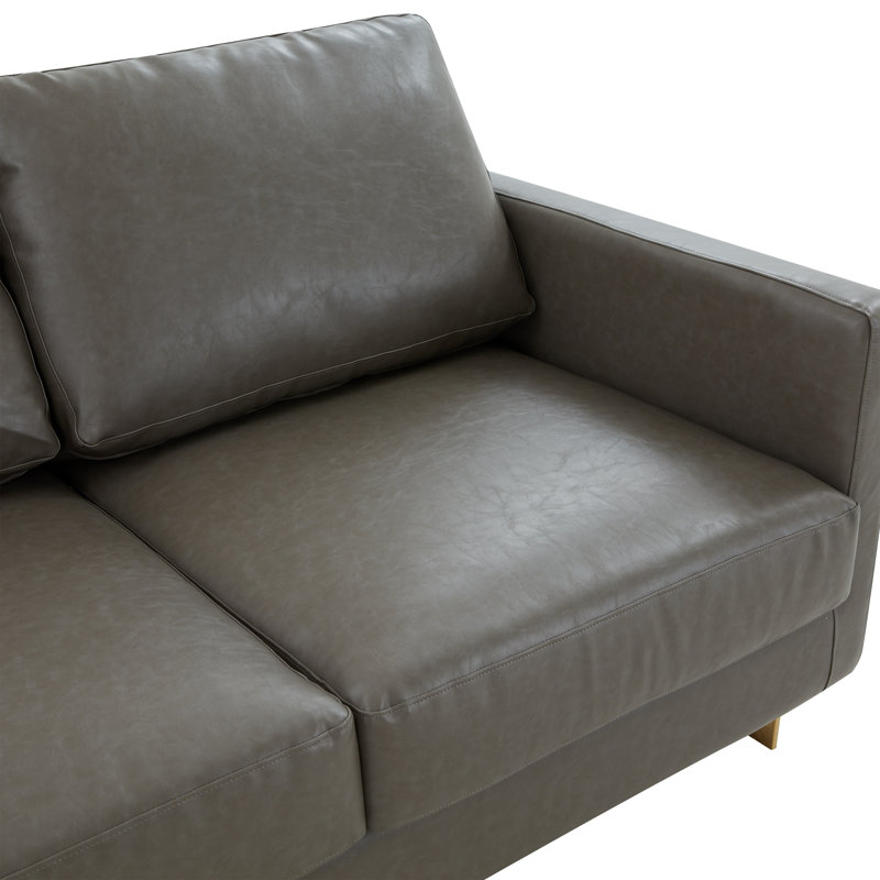 Bellago 83.5'' Faux Leather Sofa, Gray