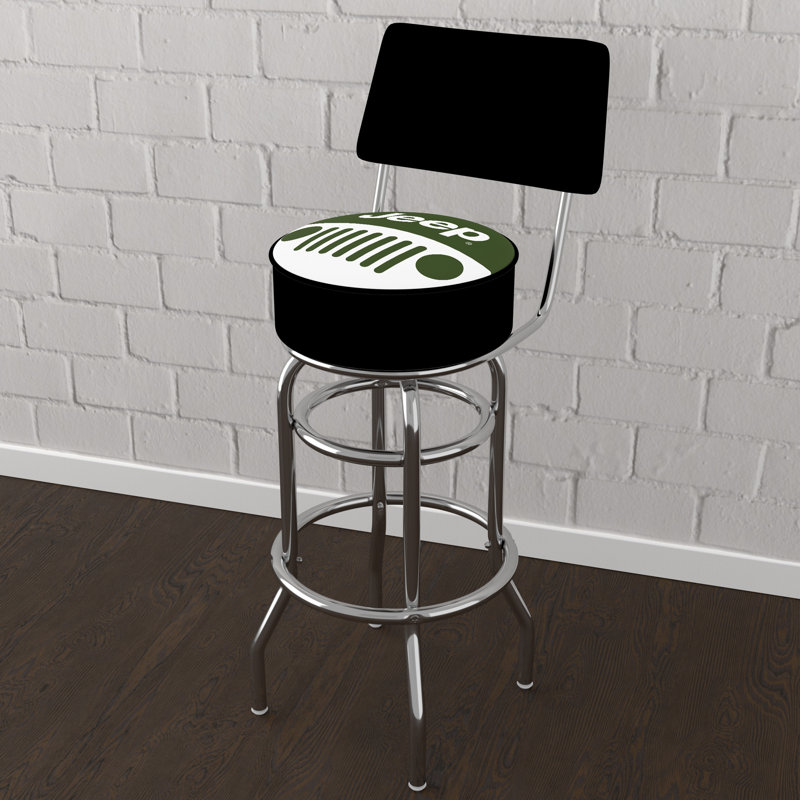 Swivel Upholstered Counter Stool with Metal Frame