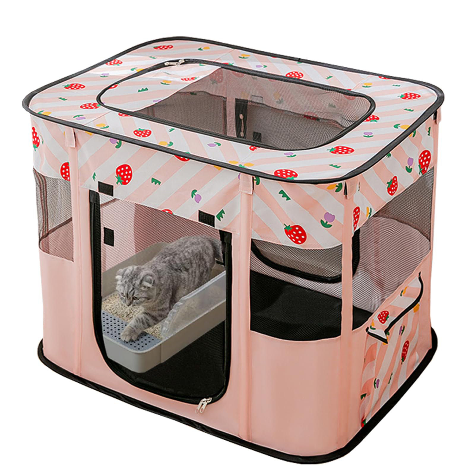 VIKICHER Portable Pet Cat Playpen,Cat Cages Indoor Collapsible Dog ...