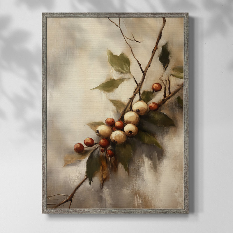 «Christmas Holiday Art», série 2-II, reproduction encadrée - bois massif XMAI81780, H 30 po x l 24 po