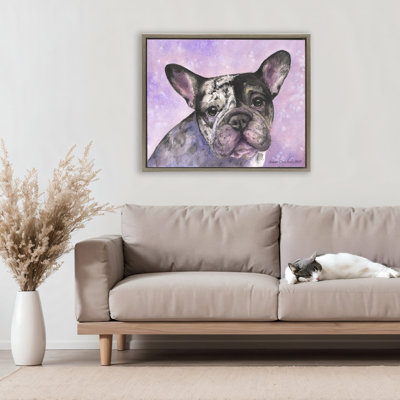 Cadre flottant Harlequin French Bulldog, design par George Dyachenko