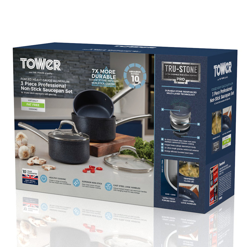 Trustone 3L Non-Stick Aluminum Saucepan Set