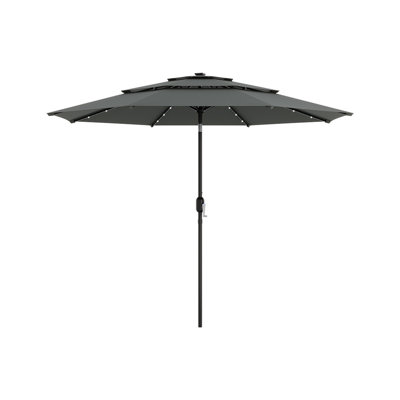 Rolanda 289.5 cm W X 289.5 cm D Hexagonal Lighted Market Parasol with Crank Lift