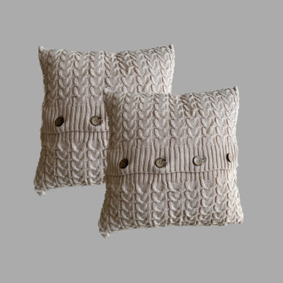 Buttons Reversible Pillow Cover