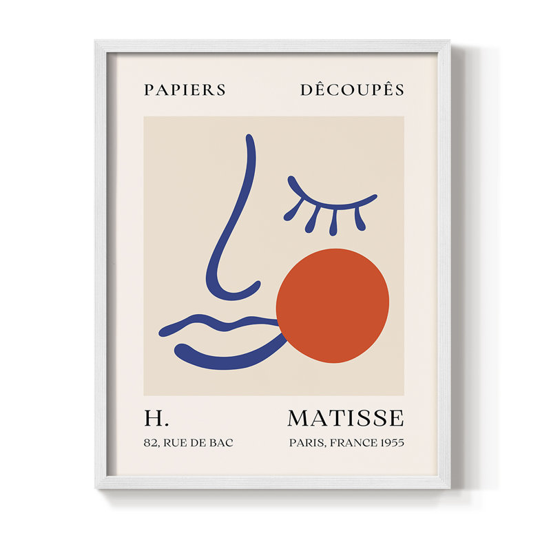 Matisse CLIX Framed Print - Solid Wood, White, 10" H x 8" W