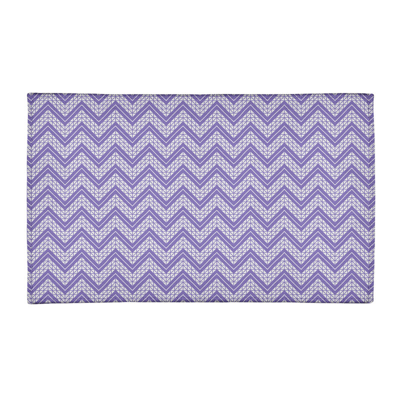 Tapis mauve/gris à cadre à main, Rectangle 3 pi x 5 pi