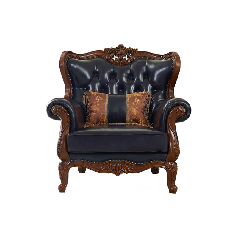 Fauteuil en cuir massif American