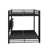 Metal Queen Over Queen Bunk Bed With Storage Cabinets And LED