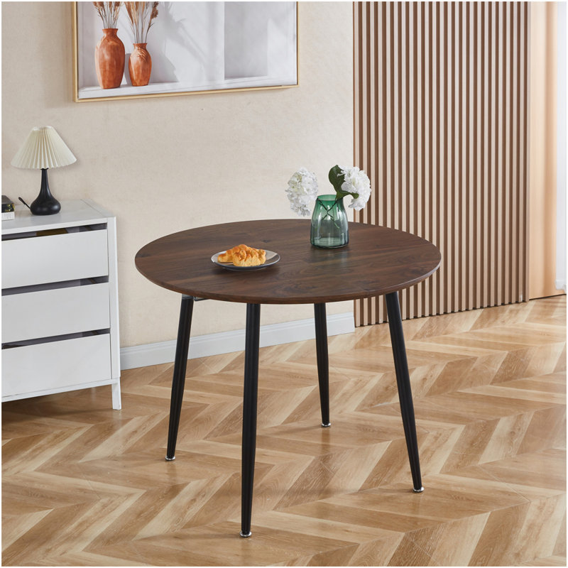 Table extensible, table à manger, table de bureau, table basse, pieds en métal noir, plateau couleur noyer, 100/140 / 180x100x75cm