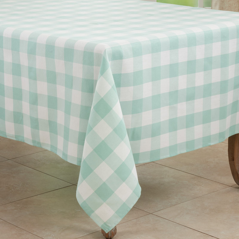 Salerno Buffalo Plaid Tablecloth, 16" W x 108" L, Green