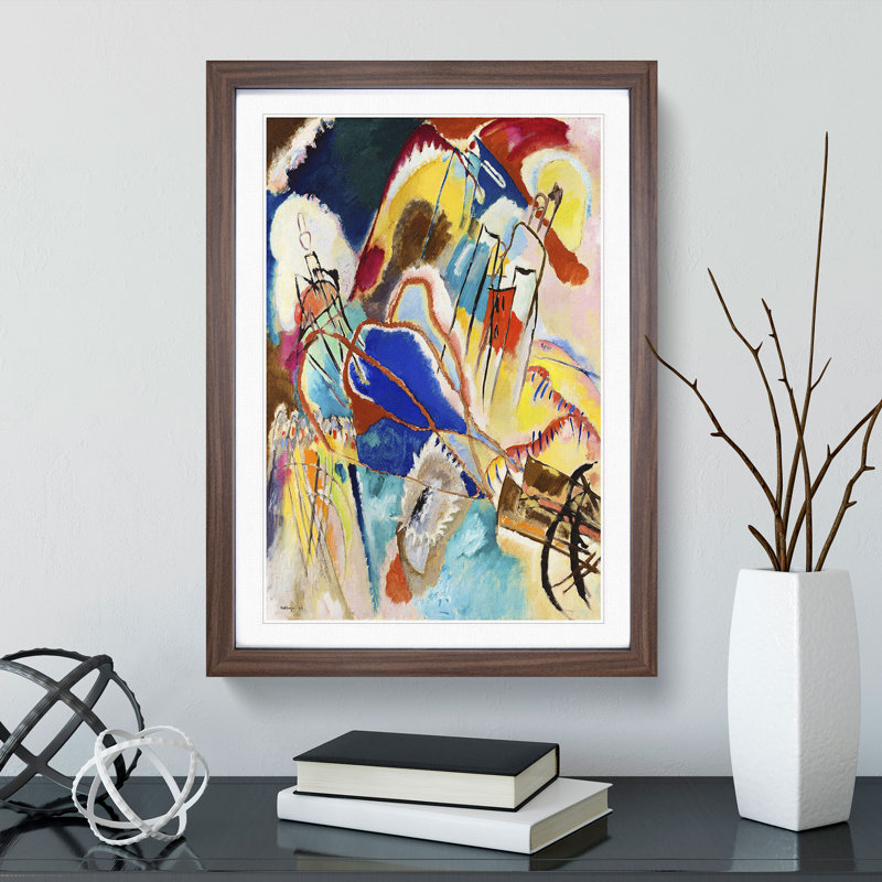 Improvisation No.30 by Wassily Kandinsky - Picture Frame Painting, Walnut Framed, 48cm H x 36cm W x 2cm D