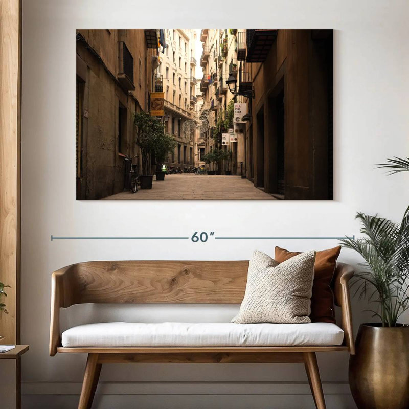 Sirci, Espagne, allée, bâtiments, H 34 po x l 51 po