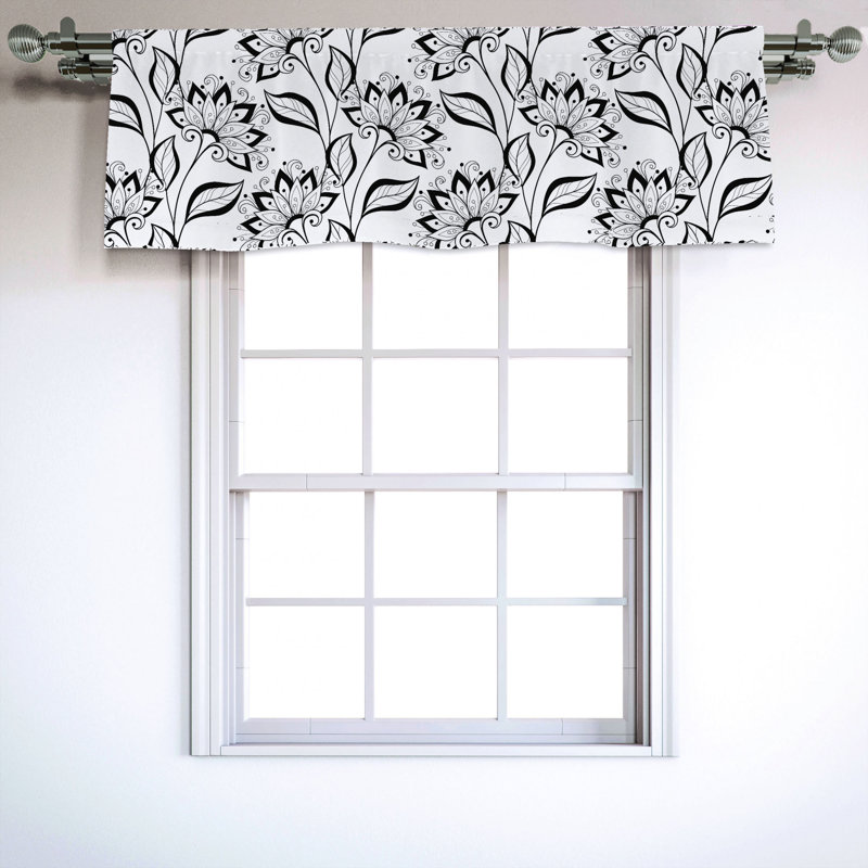 Sateen Floral Ruffled Window Valance