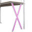 Lit mezzanine en métal avec poste de travail intégré, garde-robe, escalier de rangement et DEL-112705746