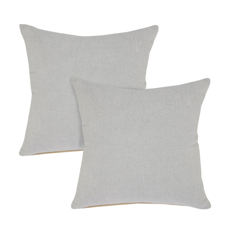 Ensemble de coussins en coton Casual, H 20 po x l 20 po, Carré, Gris