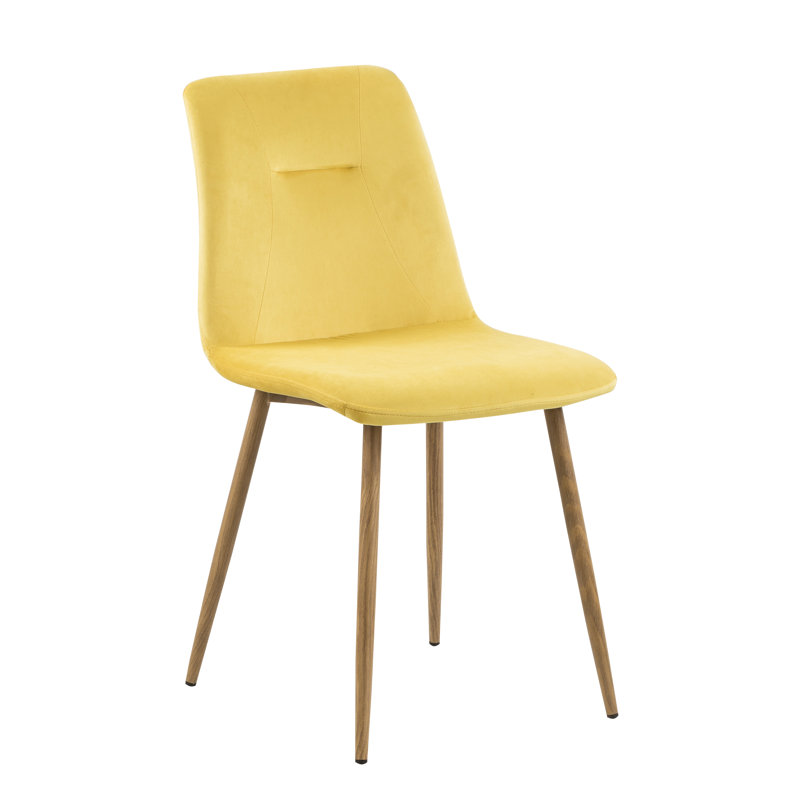 Blessn Upholstered Dining Chair, Yellow