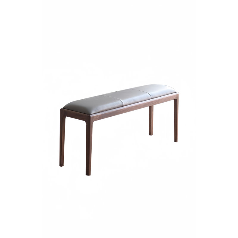 Banc rembourré en similicuir noir, H 16,92 po x l 59,05 po x P 15,74 po