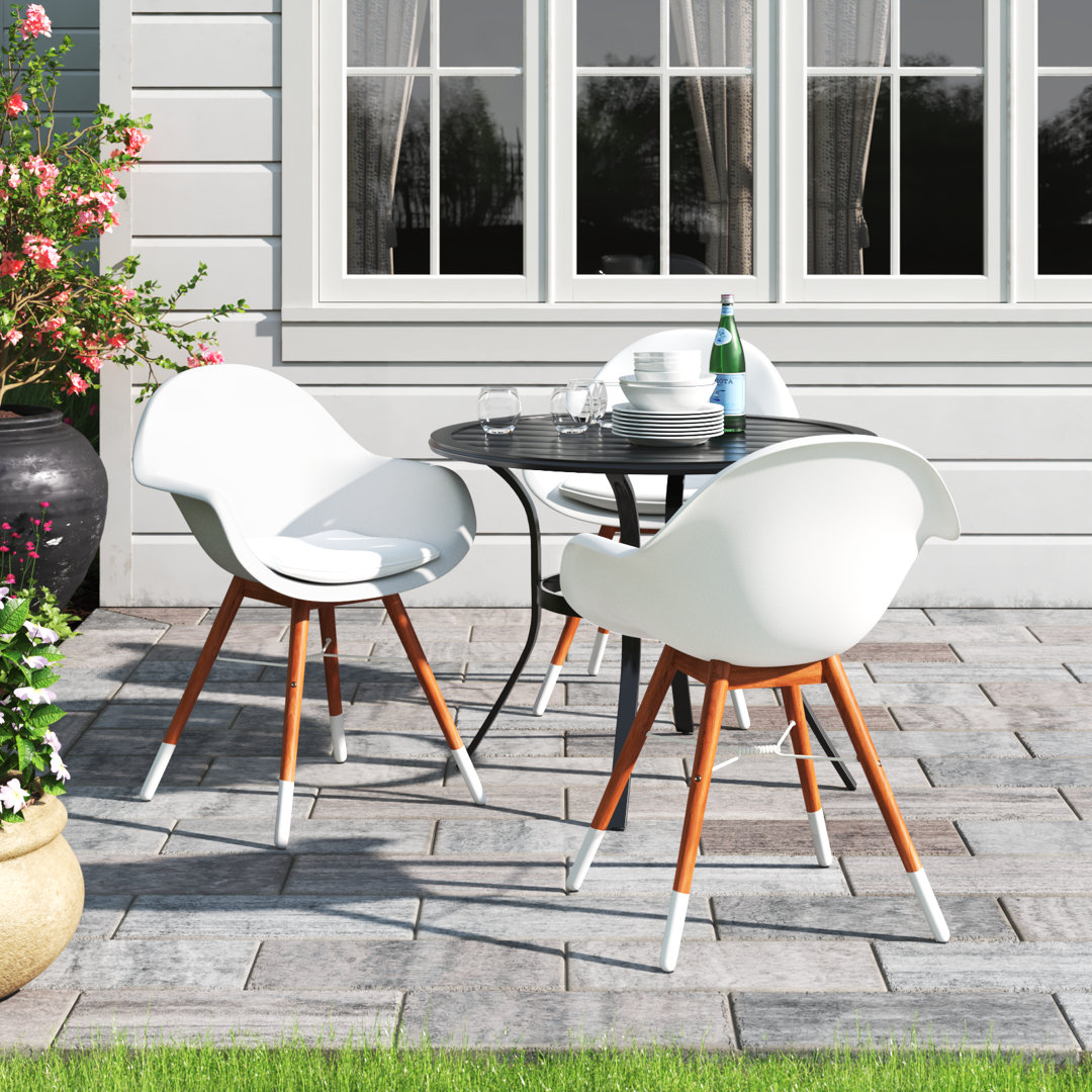 Alyisa Wood Outdoor Dining Chair (Set of 3) Lark Manor™