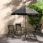 Ensembles de salle à manger portatifs de patio, salle à manger d'extérieur compacte moderne en verre d'acier