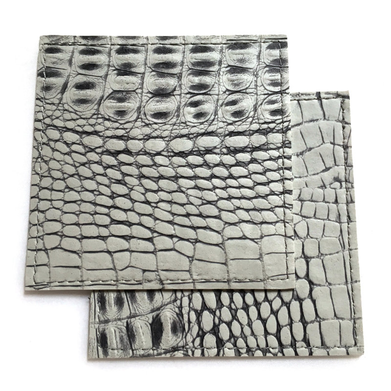 Leather Square 1 Piece Coaster, Nile Gray