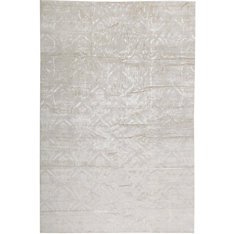 Hand-Knotted High-Quality Silver Area Rug