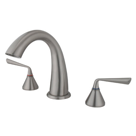 Copenhagen Double Handle Deck Mounted Roman Tub Faucet, Brushed Nickel