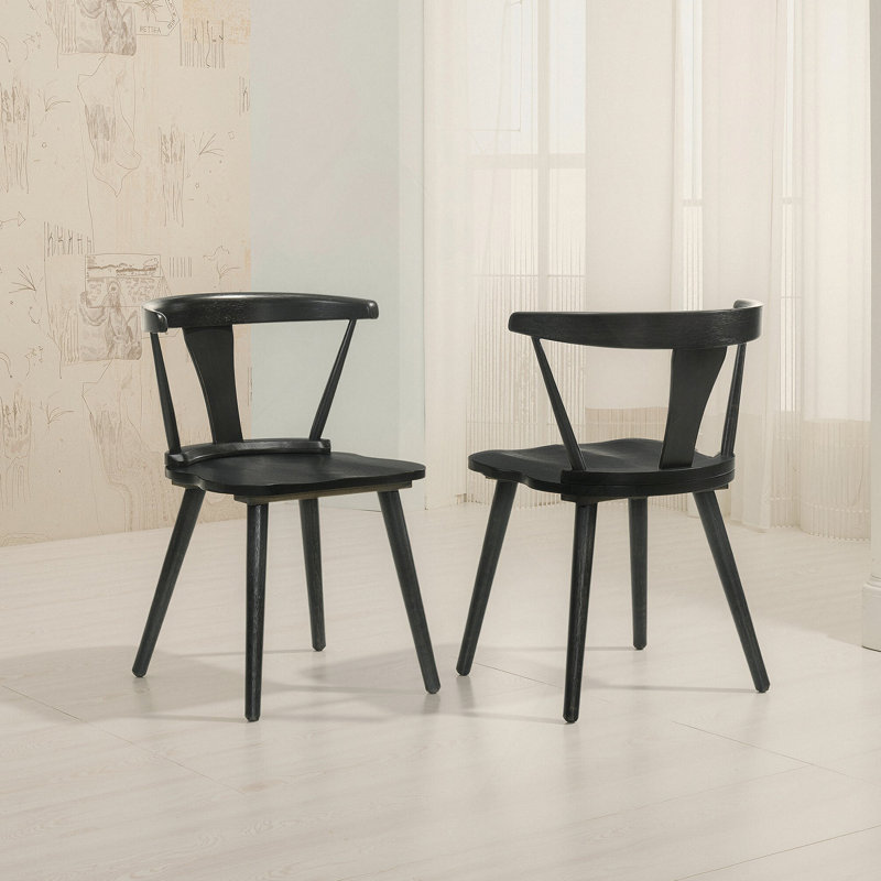 Ensemble de 2 pièces pour chaise de salle à manger rustique moderne de style campagnard au design rétro, facile à assembler
