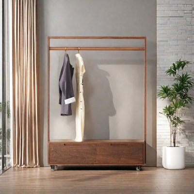 Premium Black Walnut Wardrobe with Storage