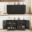 Grande armoire à vin 63 "avec buffet cannelé et bar à vin moderne-1855273069