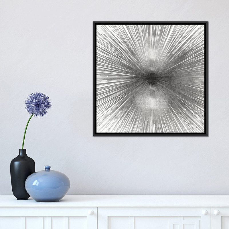 Radiant Silver, impression sur toile tendue, H 18 po x l 18 po x p 1,5 po, Toile avec cadre flottant noir, Pas de tapis