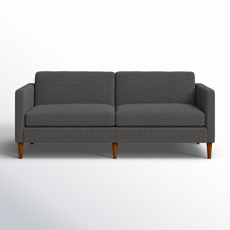 Clifford 87" Upholstered Custom Sofa, Valet Coffee Tweed