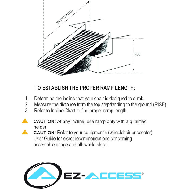 EZ-ACCESS 2 Foot SUITCASE Singlefold Portable Ramp w/ Surface That Resists Slips, 2 ft. accommodates 3"-7" rise
