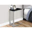 Table d'appoint avec plateau en stratifié noir et base en métal gris pour cadre de vie, espaces appropriés