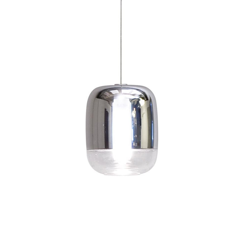 Gong 1 - Light Chrome Single Pendant, 318cm H x 13.5cm W x 13.5cm D, Silver