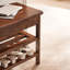 Banc à langer tout en bois brun avec étagère de rangement
