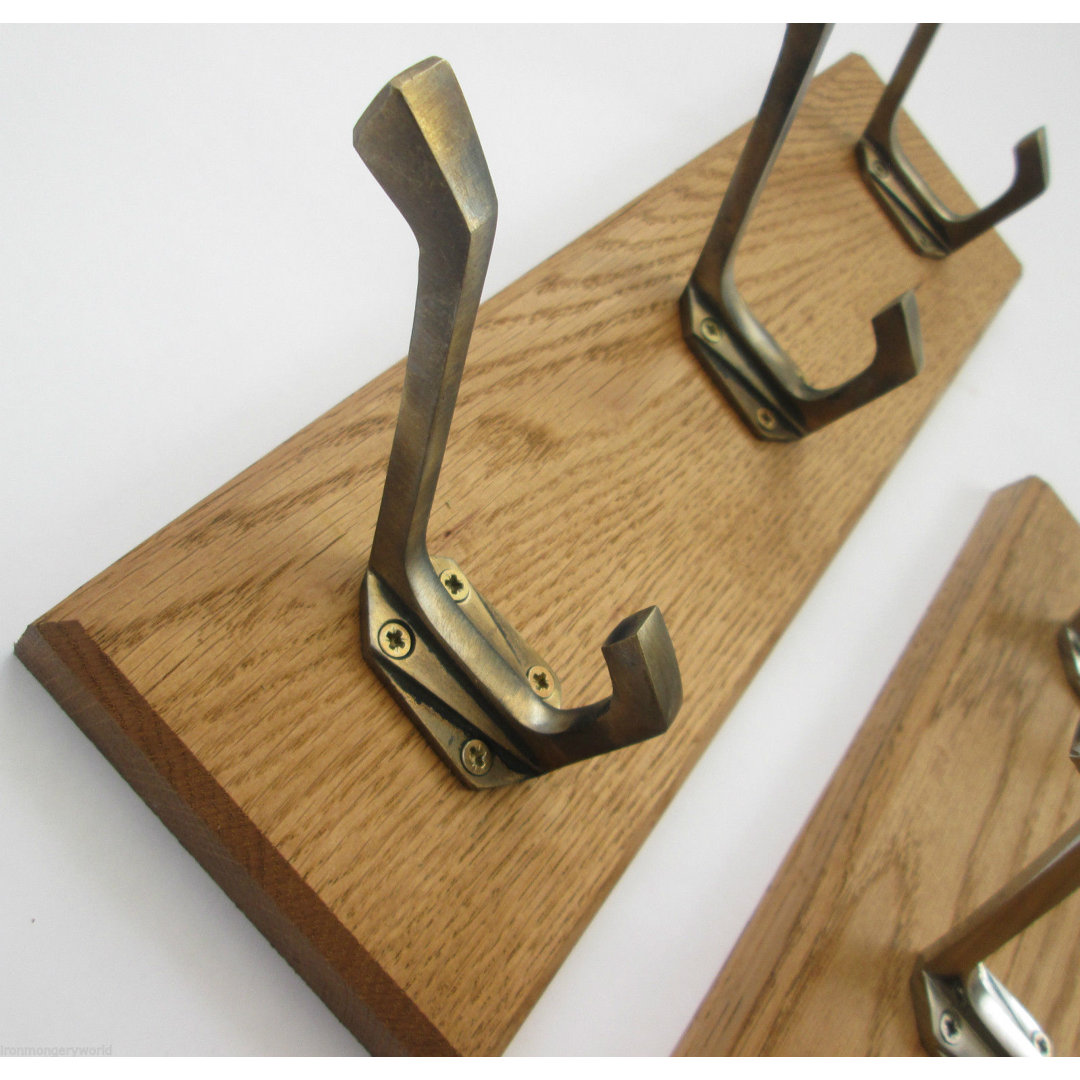 Solid Wood 2 - Hook Wall Mounted Coat Rack