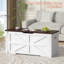 Banc de rangement 39,4 "avec 2 charnières de sécurité, colonne romaine de style campagnard-1415255705