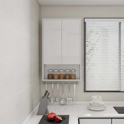 24-Inch Bathroom Wall Cabinet with Soft Close Doors, Floating Design for Modern and Space-Efficient Storage