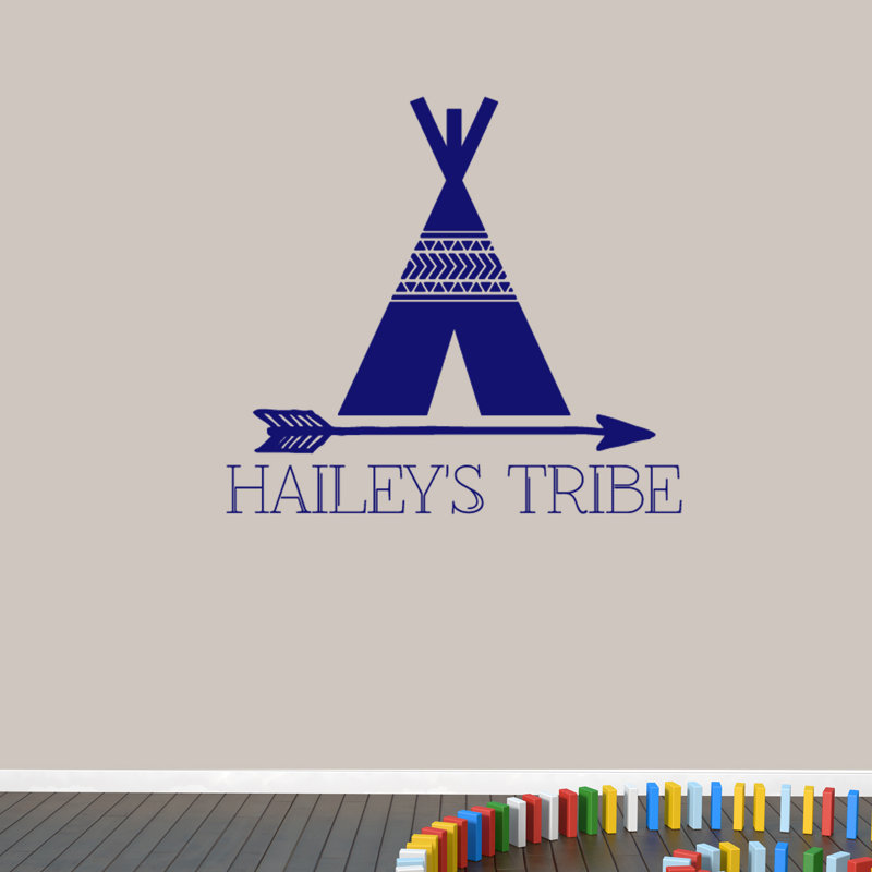 Text & Numbers Wall Decal, Navy Blue, Yes