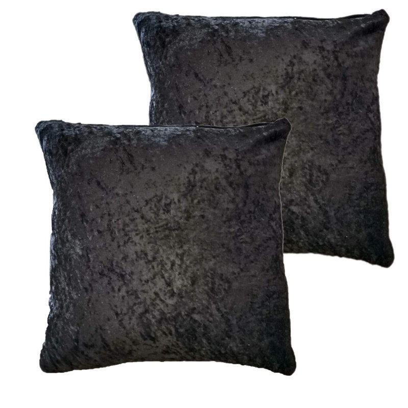 Crushed Cushion Cover, Black